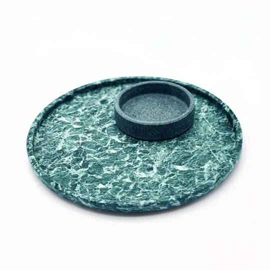 vassoio in marmo verde, made in italy